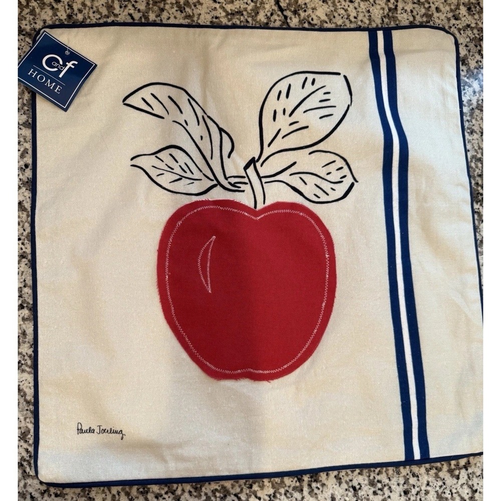 C&F Home Paula Joerling Signed  Apple Pillow Cover 18X18